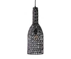 Luminaire Shiva, suspension rotin, 60 W, noir, ø 15 x H 60 cm