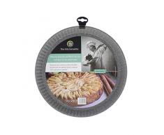TheKitchenette 6020792 Moule Ã Tarte PerforÃ© Effet Pierre Ã 32 cm, Metal, Anthracite, 31 x 31 x 3 (cm)