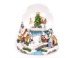 WeRChristmas Décoration de Noël Boule à Neige Musicale avec père Noël tournant 17 cm