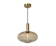 Lucide 45386/30/62 Suspension, Verre, 40 W, Ambre, Or Mat