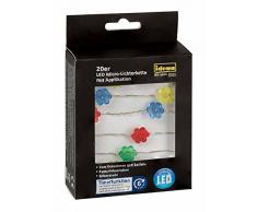 Idena Guirlande lumineuse LED avec 20Â petites fleurs, fer, multicolore, 125Â x 1Â x 1Â cm