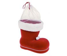 Idena 8550022Â Chaussette de NoÃ«l Vide/Plastique floquÃ© avec en Peluche et en velours/30Â cm