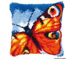 Kit coussin au point noué Un papillon orange