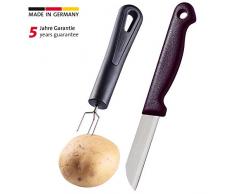 Westmark 28152280 Set de Fourchette Ã Pommes de Terre et Couteau en PP/INOX, Noir/Argent, 15,9 x 2,7 x 2 cm