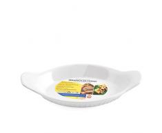 Home Plat Ovale avec poignÃ©e, 22Â x 13Â x 5Â cm, Blanc