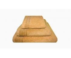 Home Juliet - Lot de 3 Serviettes Eponge, 33x50 cm Serviette invité, 50x100 cm, Drap de Bain 70x140 cm, Couleur Orange