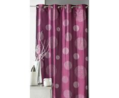 HomeMaison.com HM69851434 Rideau Ameublement Taffetas Imprimé Argent Polyester Ivoire 140 x 260 cm