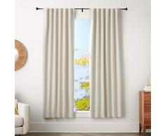 AmazonBasics Tringle Ã rideaux avec embouts ronds - 122 Ã 223 cm, diamÃ¨tre 1,6Â cm, Noir