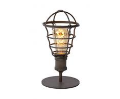 Lucide 45556/01/97 Zych Lampe de Table, Métal, E27, 60 W, Rouille, 14 x 14 x 29 cm