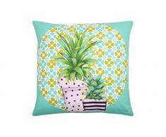 LOVELY CASA Cacti Coussin 40X40 CM, Polyester, Vert