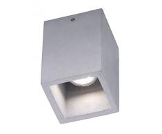 Trio Leuchten 606600178 Cube Plafonnier, GU10, 1 W, BÃ©ton ColorÃ©, 10 x 10 x 15 cm