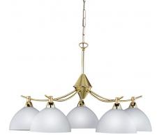 Honsel 19415 Lampe suspension Laiton mat/poli / Verre blanc