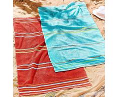 Catherine Lansfield Rainbow Paire de Serviettes De Plage, Rouge
