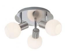 Brilliant 15634/13 Plafonnier 3 Lampes Métal/Verre Multicolore 22 x 22 x 15 cm