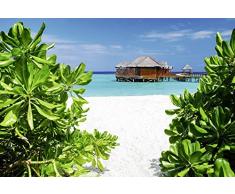 Papier Peint déco poster MALDIVES 3 x 2,70 m | Déco et photo murale XXL Qualité HD Scenolia