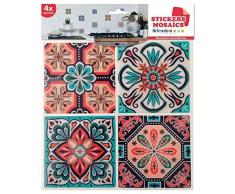 Artemio 22002026 Set de 4 Stickers MosaÃ¯que, RÃ©sine Ãpoxy, Multicolore, 26,5 x 0,2 x 31 cm