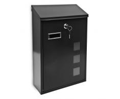 Relaxdays Boîte à lettres en métal 25 x 40 cm noir