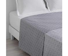 homea drap plat 2 personnes 240x300 cm zodiac gris/blanc