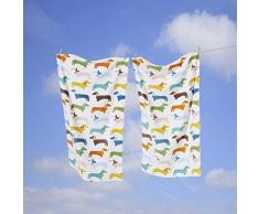 Rapport Serviette de Table Super Douce pour Chien Motif Teckel colorÃ© 70 x 120 cm