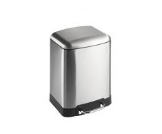 WENKO 21766100 Poubelle Ã PÃ©dale Studio Easy Close, 6 Litres, Acier Inoxydable, SatinÃ©, 23 x 32 x 22,5 cm