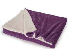Le linge de Jules Plaid Doux et Moelleux 130x170 cm - Prune