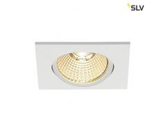 SLV New Tria Colonne murale cache-câble 68 LED Plafond Spot encastré, eckig, 9 W COB 3000 K 38 degrés clip plumes Blanc 114391
