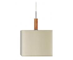 Tosel 14321 Suspension â Frigga, Bois hÃªtre, Abat-Jour Coton, E27, 25 W, Noyer