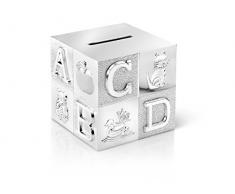 Zilverstad A6016260 Tirelire Cube Grand ABC ArgentÃ© LaquÃ©