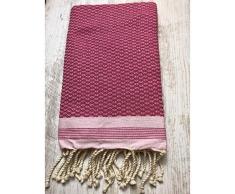 TML Fouta Ã Tissage, Coton, Rose Clair, Taille Unique