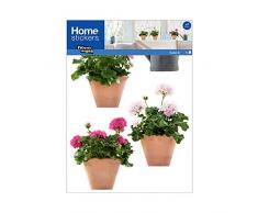 Draeger - Stickers Fenêtres - pour Vitres, Vitrines et Surface Lisses - Ãlectrostatiques, Repositionnables - sans Colle - Motif Pots de Géraniums