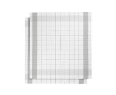 De Witte Lietaer 200064 Mixte Lot de 2 Torchons Lin/Coton Gris 68 x 68 cm