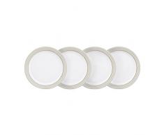 Denby Assiette Toile Naturelle de, crÃ¨me, Taille M, Lot de 4