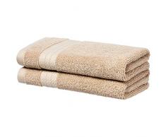 AmazonBasics Performance Serviettes de toilette - 2 essuie-mains, Sable