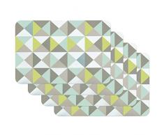 Venilia Set de Table Pyramide green, 45 x 30 cm, 4 pcs, antidérapant résiste à la Chaleur et Fait, Polypropylène, 59044
