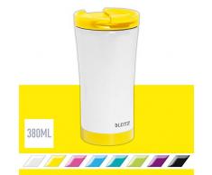 Leitz WOW Mug de Voyage, Acier Inoxydable, Isolation Thermique pour Boissons Chaudes et Froides, Réutilisable - Jaune