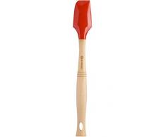 Le Creuset, Spatule Cuillère avec Tête Amovible en Silicone, Longueur : 30,5 cm, Silicone/Bois, Cerise