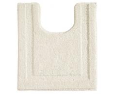 InterDesign Spa tapis toilettes, tapis contour WC en microfibre polyester, tapis antidérapant, couleur nature