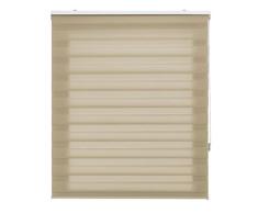 Blindecor Lira Store Enrouleur Double Tissage, Jour/Nuit Beige, 100Â xÂ 250Â cm