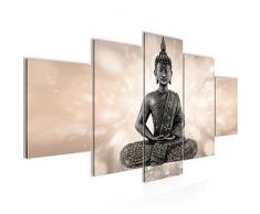 Tableau decoration murale Bouddha Feng Shui 200 x 100 cm - XXL Impression sur Toile Salon Appartment 5 Parties - prÃªt Ã accrocher - 506651a