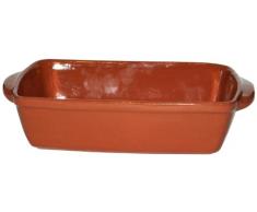 Amazing Cookware Plat Profond rectangulaire en Terre Cuite Naturelle Taille M