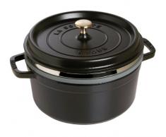 Staub 1133825 Cocotte Ronde avec Cuit-Vapeur Noir Mat 26 cm