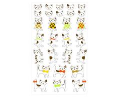 Toga SFZ47 Chats au nÅud Planche de sticker Felt/Feutrine Multicolore 9,5 x 18,5 x 0,2 cm
