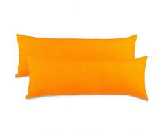 aqua-textil Classic Line Housse de Coussin Lot de 2 Fermeture Éclair Coton 40 x 145 cm Orange