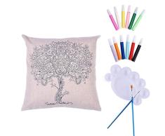 NOVAGO Housse de Coussin, Arbre, 45x45 cm