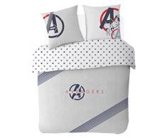 Disney Avengers Parure de lit 220x240 cm 100% Coton, Blanc/Ecru