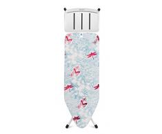 Brabantia - 118500 - Table à repasser C, 124 x 45cm, repose centrale vapeur acier inoxydable, Botanical