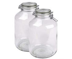 Domestic MÃ¤ser bocaux Ã Confiture SÃ©rie Gothika, avec Fermeture Ã Ã©trier, fabriquÃ© en Allemagne, de Nombreuses Tailles diffÃ©rentes, Verre, Transparent, 4.8 L 2-ER Set