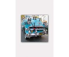 Bonamaison Horloge Murale en MDF, Multicolore, 30 x 30 cm