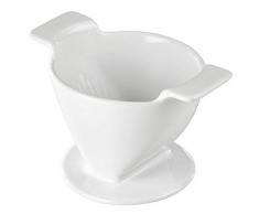 Xavax Filtre Ã cafÃ© en porcelaine (taille 4, porte-filtre Ã cafÃ© pour 4 tasses de cafÃ©, pour sacs en papier filtre/filtre permanent, va au lave-vaisselle, filtre Ã main en porcelaine) Blanc