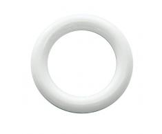 GARDINIA Anneaux de rideaux pour tringles Ã rideaux, A coudre, 30 PiÃ¨ces, Largeur 2.5 mm, Plastique, Blanc